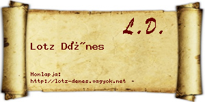 Lotz Dénes névjegykártya