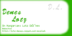 denes lotz business card